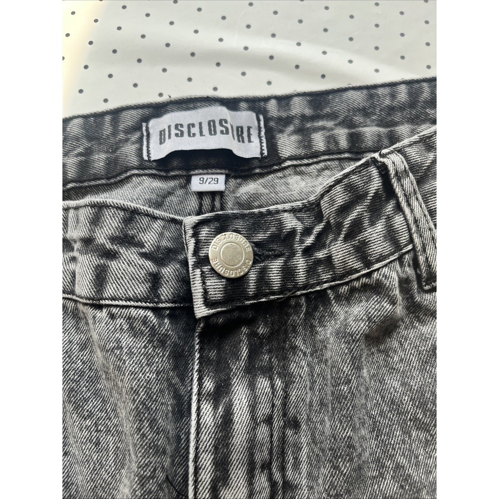 Disclosure Washed Black Cargo Jeans Wide Leg Y2K Streetwear Utility Pants 9/29 - Picture 4 of 11